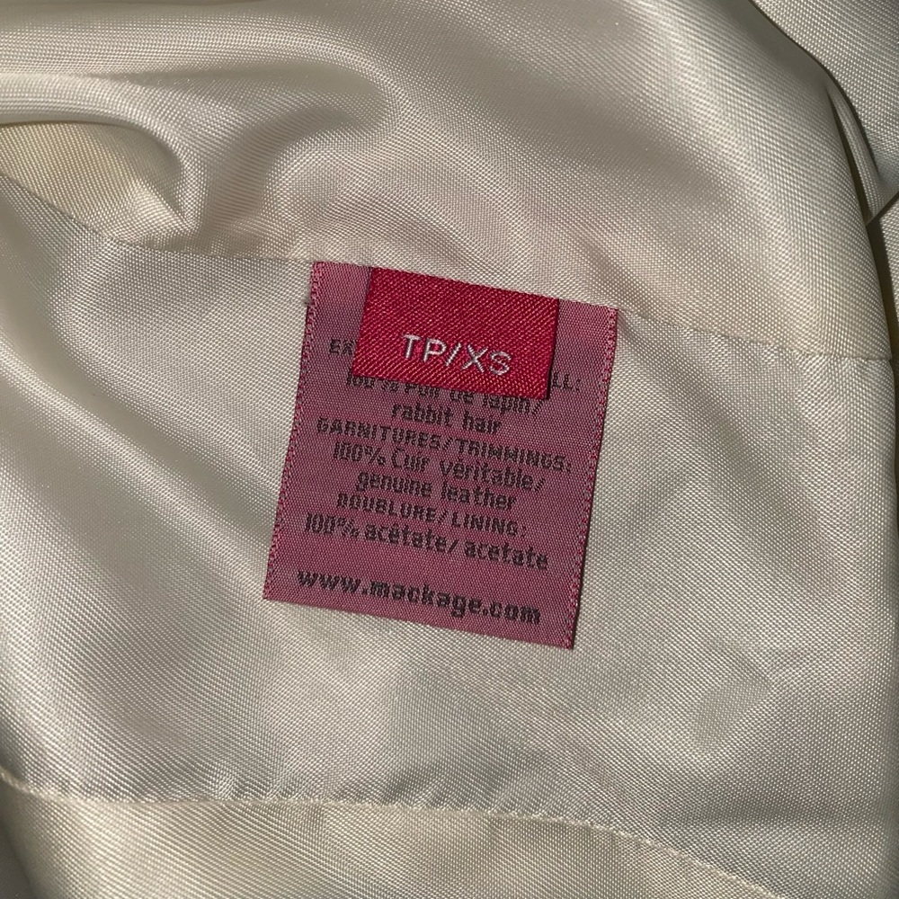 SOLD❣️MACKAGE JACKET Leather & Fur Ivory White - Picture 12 of 14